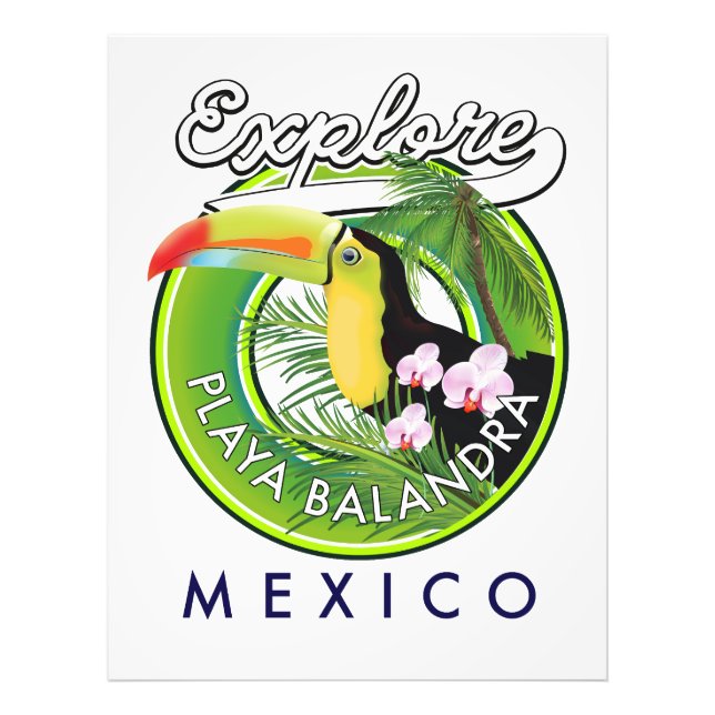 Playa Balandra Mexico retro logo Photo Print (Front)