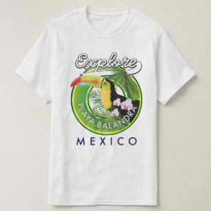 Playa Balandra Mexico retro logo T-Shirt