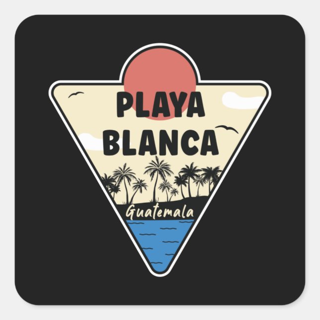 Playa Blanca Guatemala Seashore Square Sticker (Front)