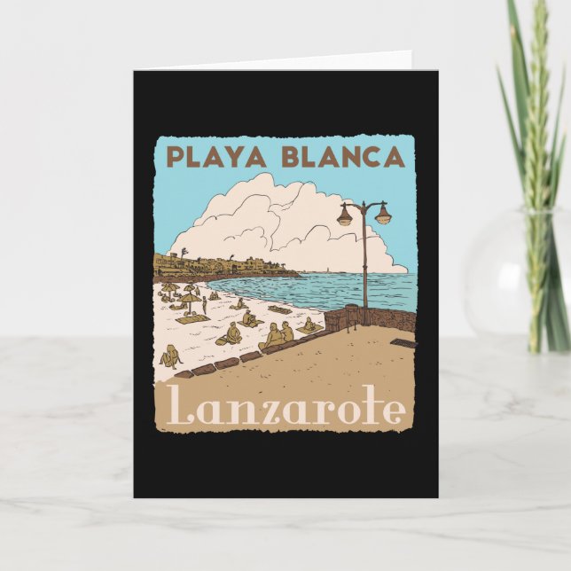 Playa Blanca Lanzarote canary island Beach Spain Card (Front)