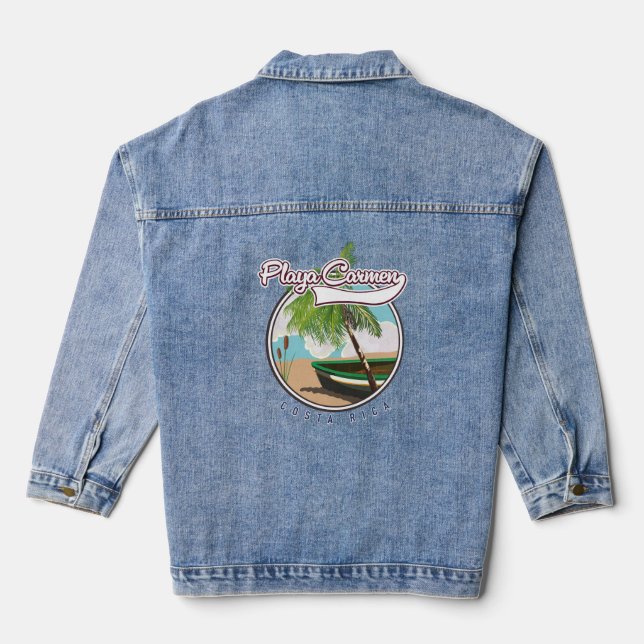 Playa carmen Costa rica Denim Jacket (Back)
