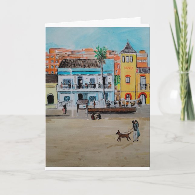 Playa de la Malvarrosa Painting by Alfred Fox Card (Front)