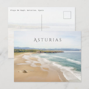 Playa de Xagó, Asturias, Spain Coastal Travel Postcard