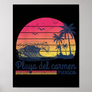 Playa Del Carmen Beach Mexico Tropical Sunset Poster