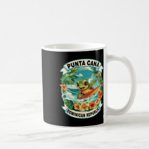 Playa Del Carmen Mexico Cute Sea Turtle Surfing Su Coffee Mug