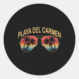 Playa Del Carmen Mexico Men Women Souvenir Surfboa Classic Round Sticker