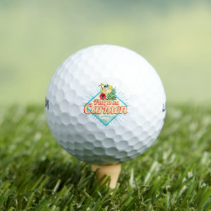 Playa del Carmen Mexico Retro Cocktail Vintage Golf Balls