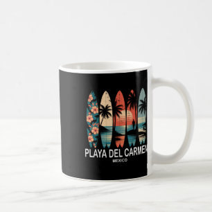 Playa Del Carmen Mexico Surfboard Surfing Retro _1 Coffee Mug