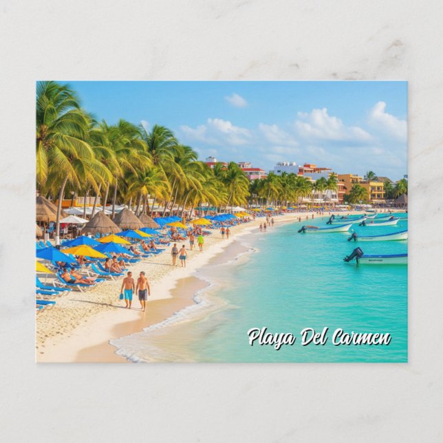 Playa Del Carmen Mexico Travel Beach Postcard (Front)