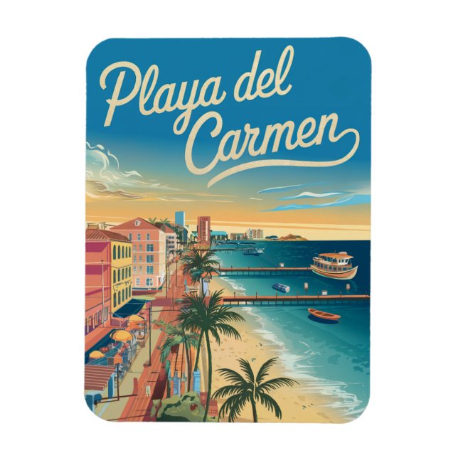 Playa del Carmen Mexico Vintage  Magnet (Vertical)