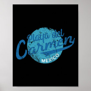 Playa Del Carmen Vintage Retro Mexico T Shirt Poster