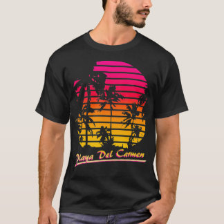Playa Del men Cool 80s Palm Trees Summer Sunset T-Shirt