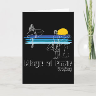Playa El Emir Uruguay, Surfing Beach Surf Guy Girl Card