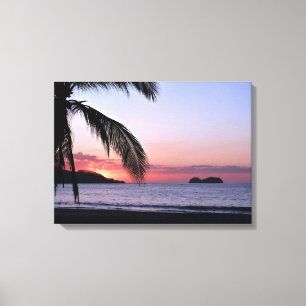 Playa Hermosa Beach Sunset Palms Canvas Print