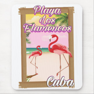 Playa Los Flamencos Cuba travel poster Mouse Mat