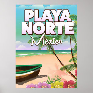 Playa Norte Mexican beach poster