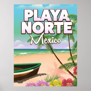Playa Norte Mexican beach poster