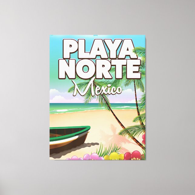 Playa Norte Mexican beach poster Canvas Print (Front)