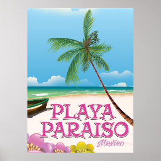 Playa Paraiso Mexico Beach poster