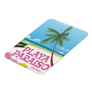 Playa Paraiso Mexico Beach poster Magnet