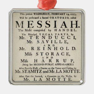 Playbill advertising a performance metal tree decoration