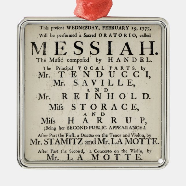 Playbill advertising a performance metal tree decoration (Front)