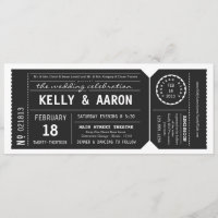 Playbill Theatre Ticket Wedding Invitation - Black