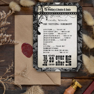 Playbill Wedding Program Brown Kraft Paper Programme