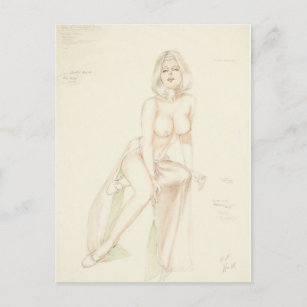Playboy Vargas Girl Pin Up Art Postcard