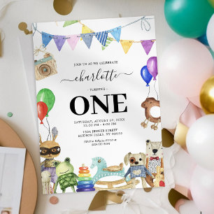 Playdate 1st Birthday Party Invitation