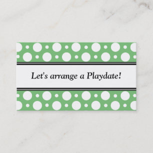 Playdate Green Polka Dots Business Cards
