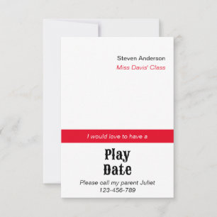 Playdate Invitation Card