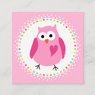 Playdate mummy calling cards with cute owl