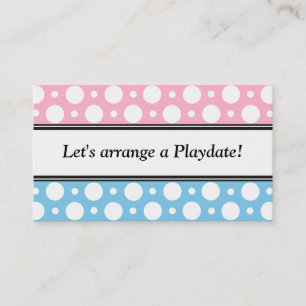 Playdate Pink Blue Polka Dots Business Cards