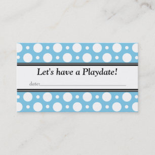 Playdate with Date Blue Polka Dots Business Cards