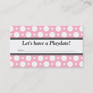 Playdate with Date Pink Polka Dots Business Cards