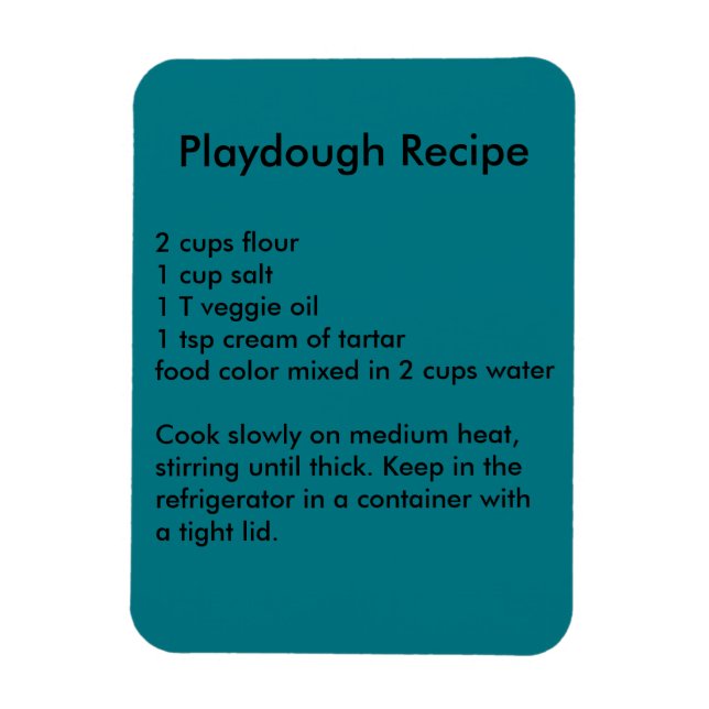 Playdough Recipe Magnet (Vertical)
