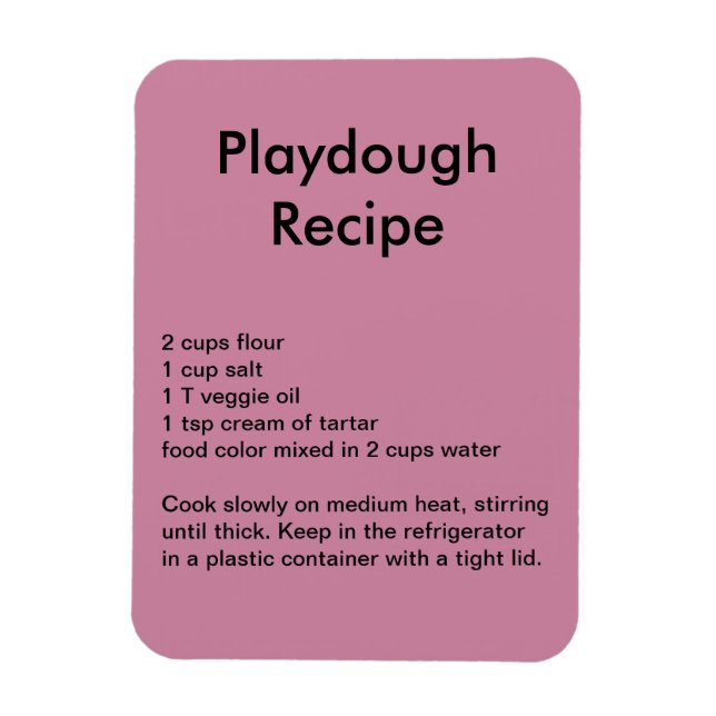 Playdough Recipe Magnet (Vertical)