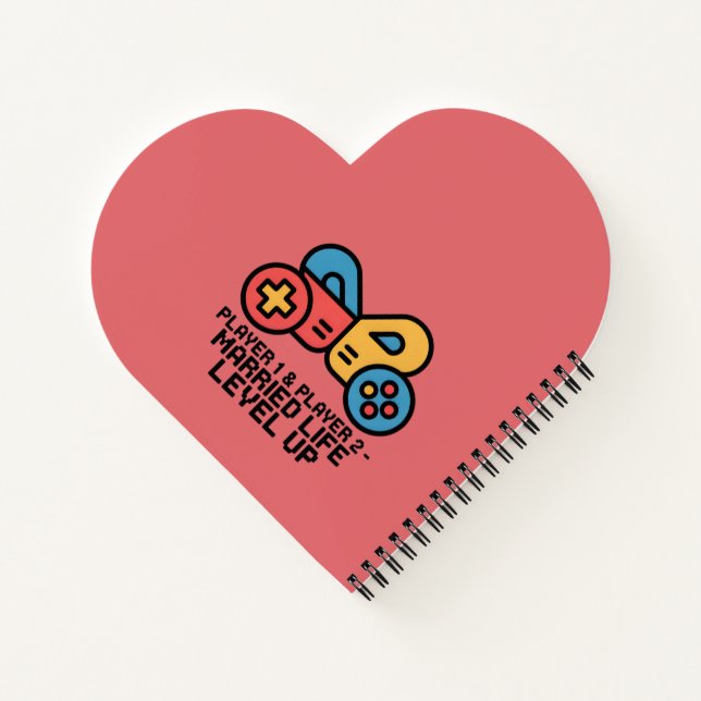 Player 1 & 2 Married Gamer Notebook (Back)