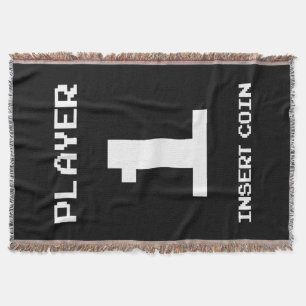 Player 1 gamer design throw blanket