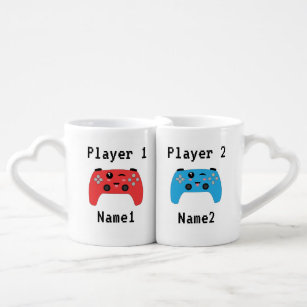 Player 1 & Player 2 Gamer couple Coffee Mug Set