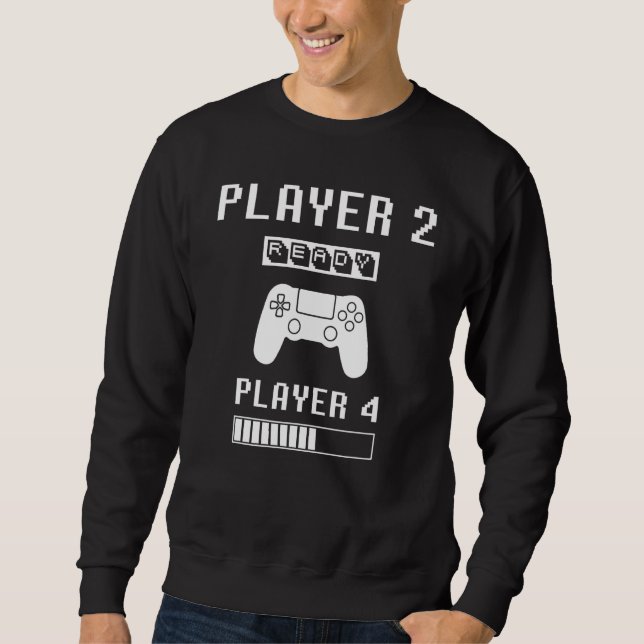 Player 1 Player 2 ready player 4 loading pregnancy Sweatshirt (Front)
