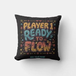 Player 1 Ready To Flow Retro Arcade Gamer Personal Cushion