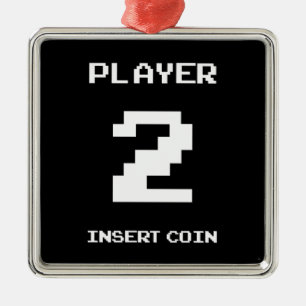 Player 2 gamer design metal tree decoration