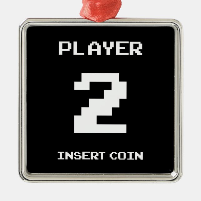 Player 2 gamer design metal tree decoration (Front)