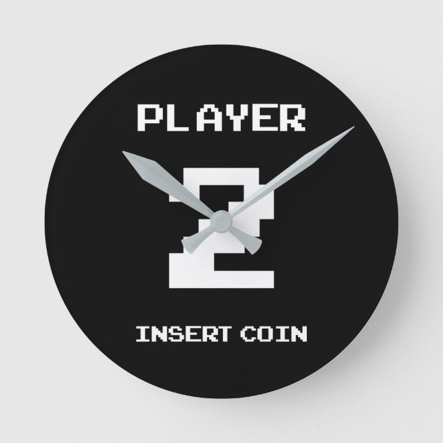 Player 2 gamer design round clock (Front)