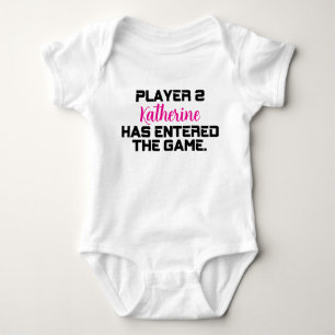 Player 2 Has Entered with Newborn Name Introductio Baby Bodysuit