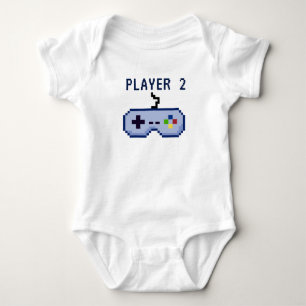 Player 2 Video Game Controller 8bit Gaming Baby Bodysuit