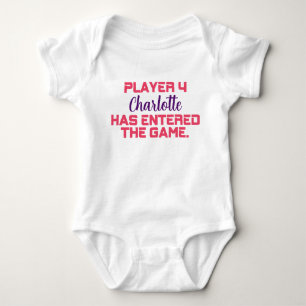 Player 4 Has Entered with Newborn Name Introductio Baby Bodysuit