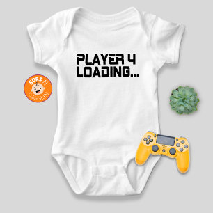Player 4 Loading Gamer Mum Pregnancy Announcement Baby Bodysuit